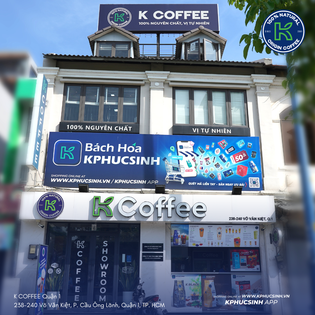 KCOFFEE Showroom Nơi thưởng thức ly cà phê nguyên chất đúng vị